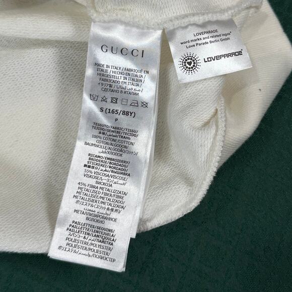 Gucci Love Parade Sequin Cotton Sweatshirt White NWT Oversized Small - Picture 7 of 9